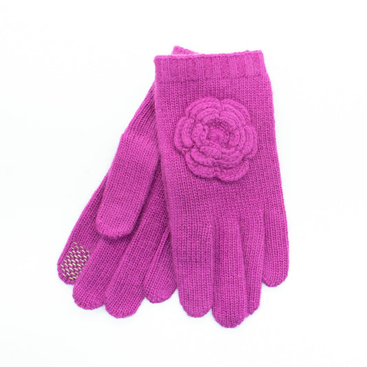 Kids Tech Gloves With Flower