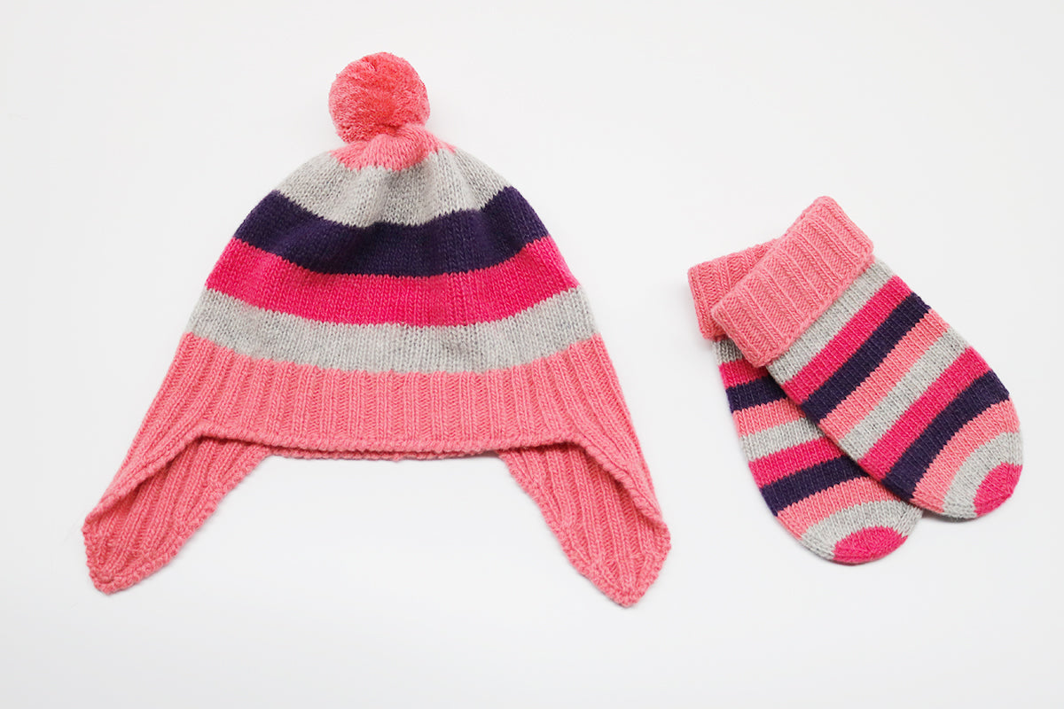 Baby Striped Mittens