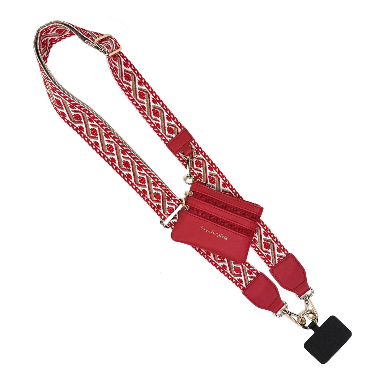 Clip &amp; Go Strap w/Zippered Pouch XOXO