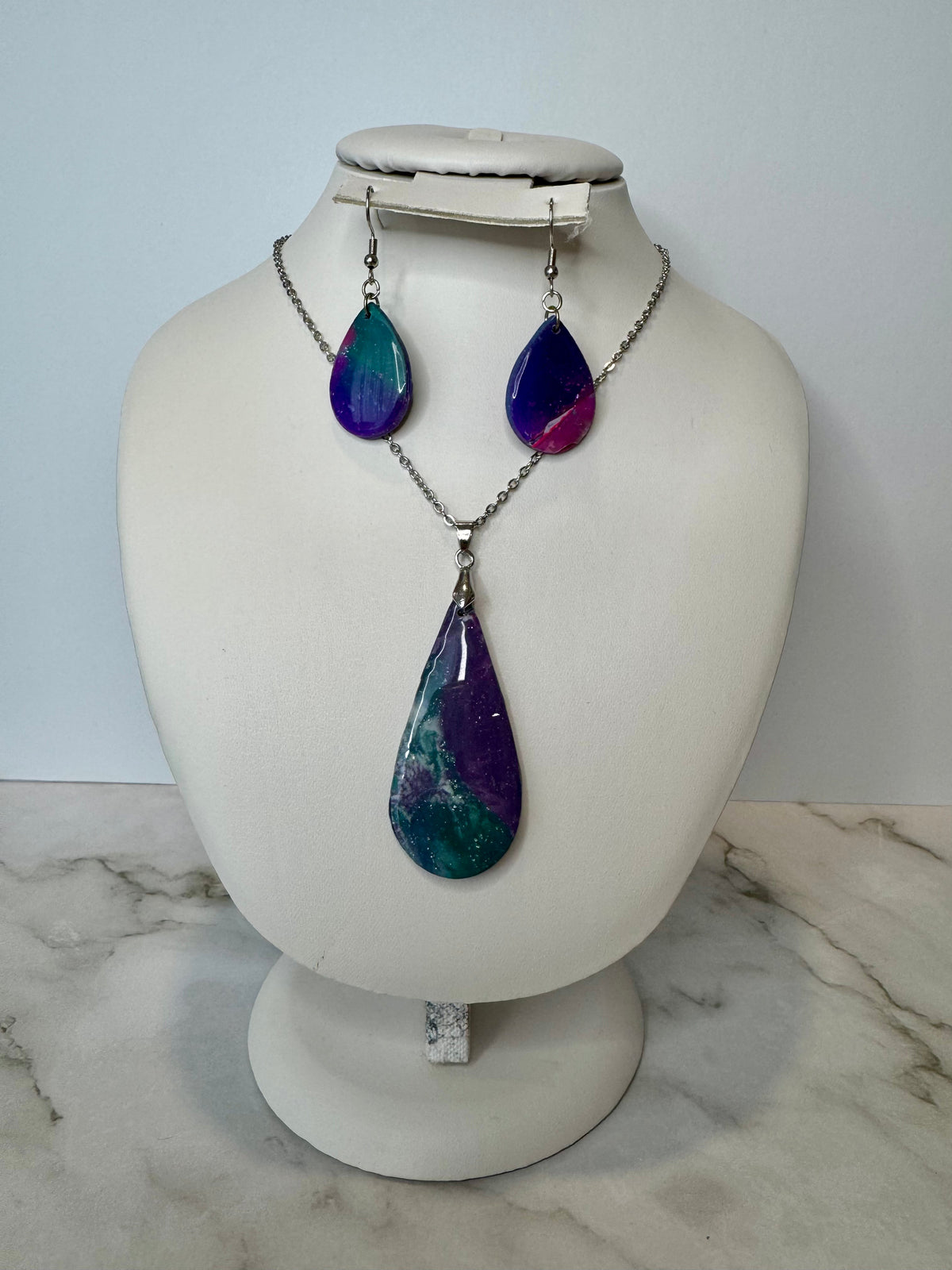 Handmade Statement Necklace &amp; Earrings Set for Women | Lightweight Matching Jewelry Gift