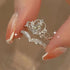 Silver Main Stone Color Stainless Steel Crystal Crown Vintage Ring Set
