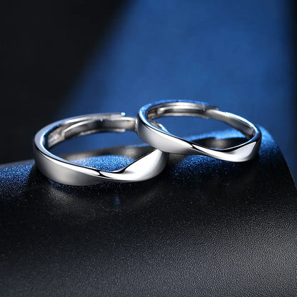925 Sterling Silver Twisted Band Ring for Couples
