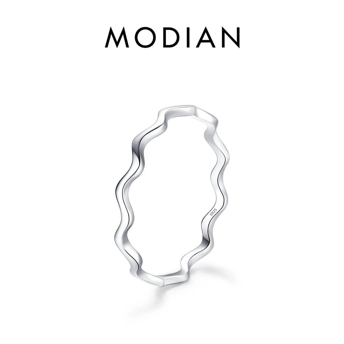 JB169 Gem Color 925 Sterling Silver Wave Ring For Women