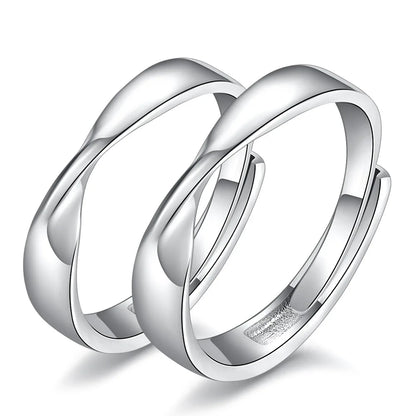925 Sterling Silver Twisted Band Ring for Couples