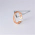 Rose Gold Gem Color 925 Sterling Silver Geometric Open Ring for Women
