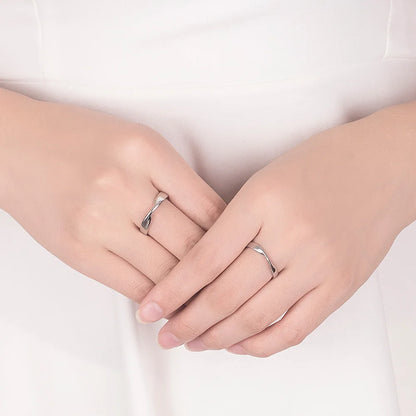 925 Sterling Silver Twisted Band Ring for Couples