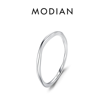 JB067S Gem Color 925 Sterling Silver Wave Ring For Women