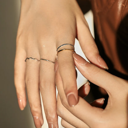 925 Sterling Silver Wave Ring For Women