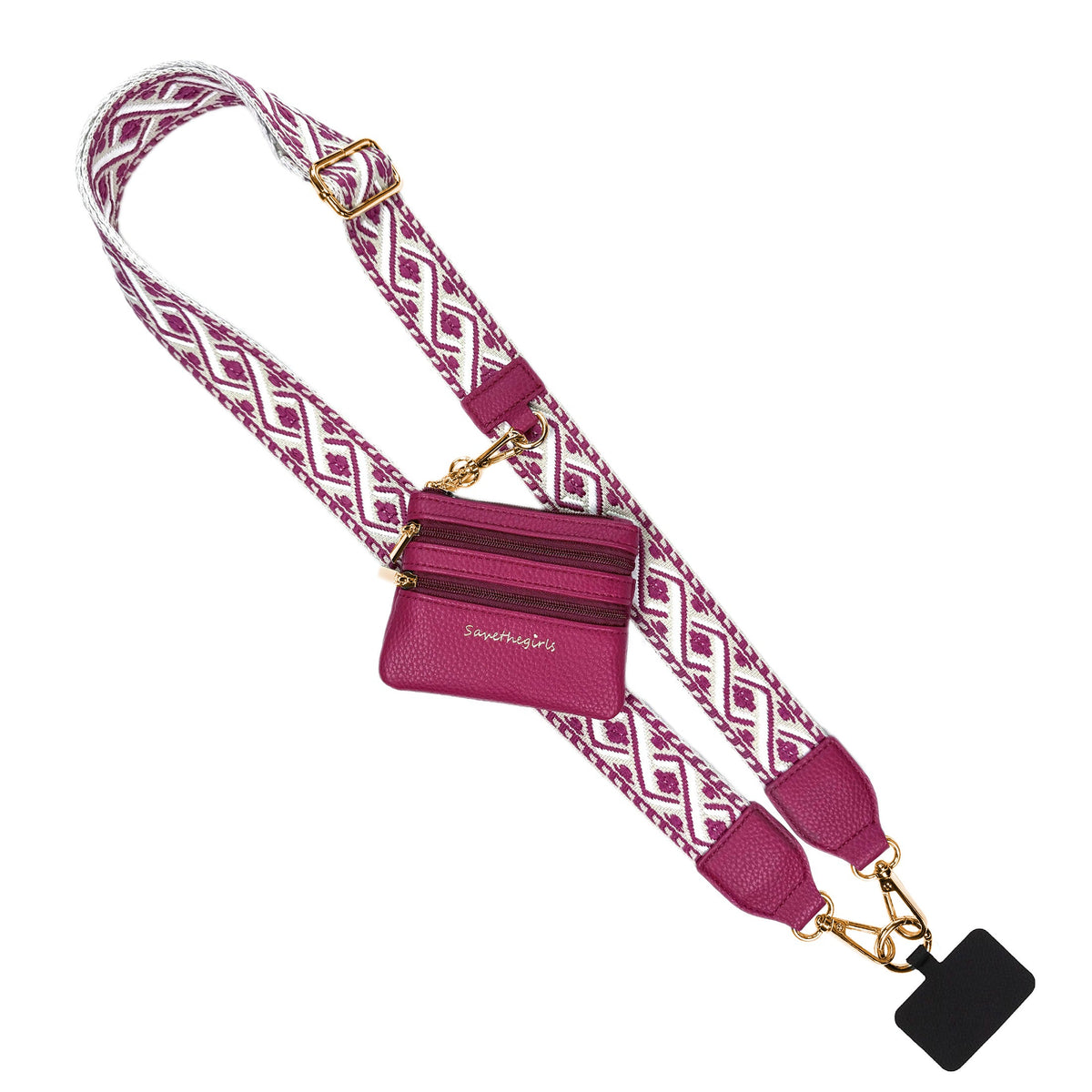 Clip &amp; Go Strap w/Zippered Pouch XOXO