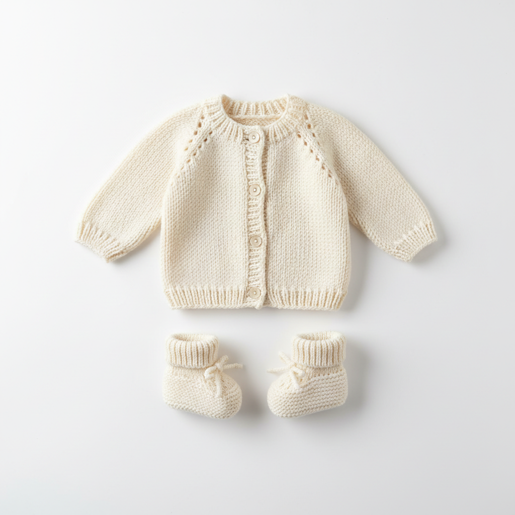 Baby Knit Cardigan & Bootie Set