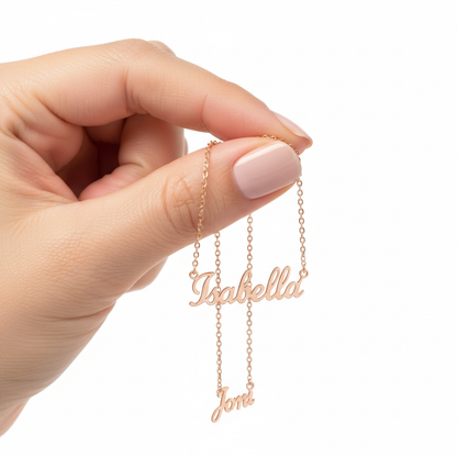Custom Name Necklace Hand Hold