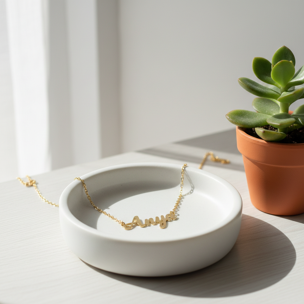 Custom Name Necklace Jewelry Dish