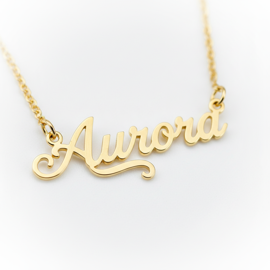 Custom Name Necklace Macro Detail
