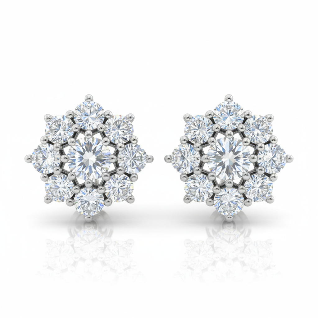 Diamond Cluster Earrings