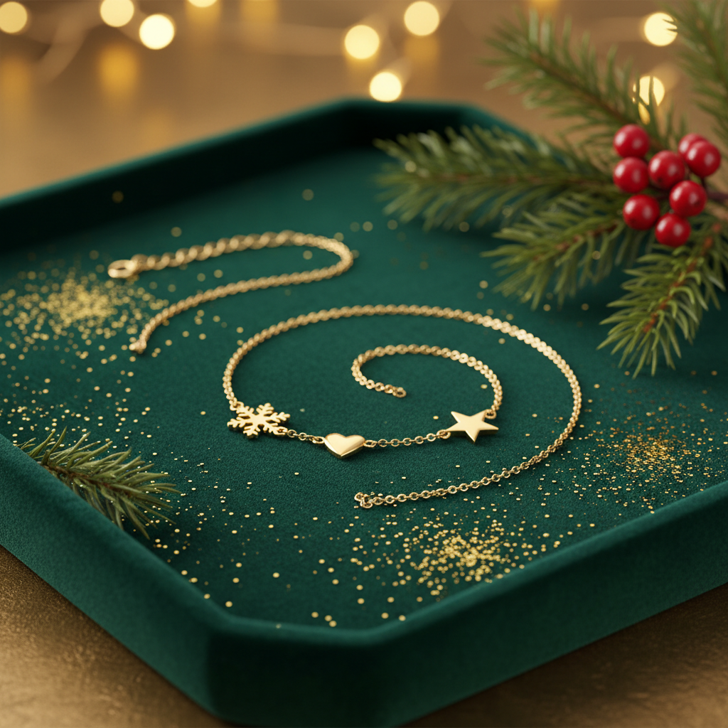 Festive Gold Charm Anklet