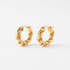 Twisted rope gold hoop earrings textured braided design