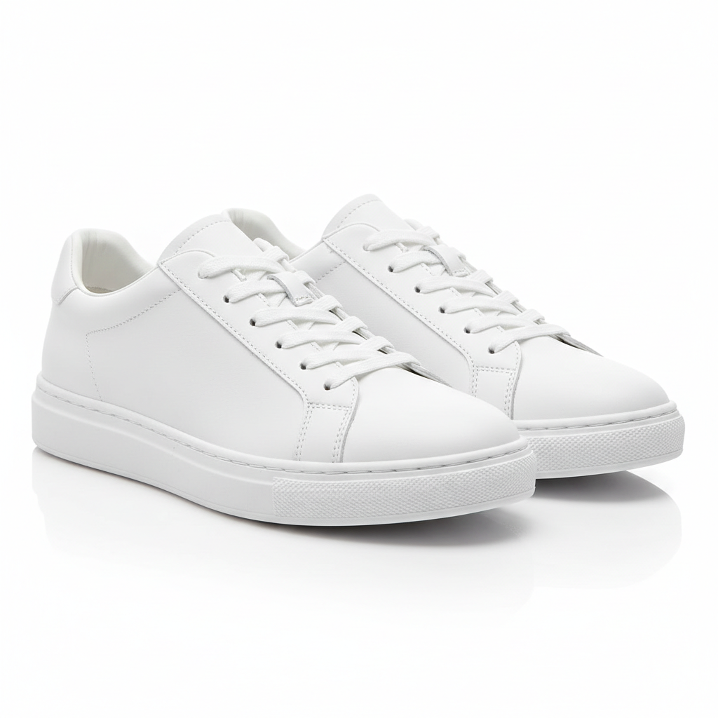Men's classic white sneakers clean minimal design