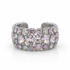 Crystal cuff bracelet wide silver with sparkling crystal stones