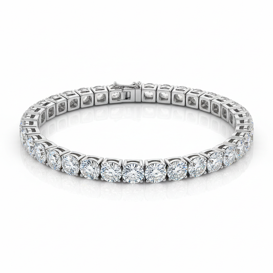 Diamond tennis bracelet row of sparkling diamonds silver setting