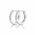 Silver diamond hoop earrings sterling silver with sparkling diamond accents