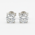 Diamond stud earrings round brilliant cut white gold setting