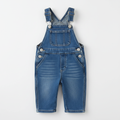 Kids denim overalls classic blue adjustable straps front bib pocket