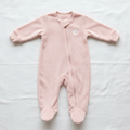 Baby sleeper pajamas soft pink zip-up footie cozy fleece