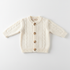 Infant knit cardigan soft cream white button front long sleeves