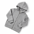 Kids zip-up hoodie heather grey fleece full zip kangaroo pocket