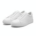 Women's white sneakers clean minimal leather look lace-up