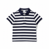 Kids striped polo shirt classic navy white stripes collar button placket