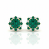 Emerald green diamond stud earrings rich green gemstones gold setting