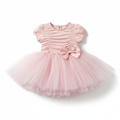Baby girl tutu dress pink bodice fluffy tulle skirt bow detail