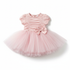 Baby girl tutu dress pink bodice fluffy tulle skirt bow detail