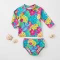 Baby swim diaper and rash guard set tropical print UPF 50 infant swimwear