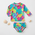 Baby swim diaper and rash guard set tropical print UPF 50 infant swimwear