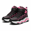 Women's high-top sneakers black and pink colorway bold design
