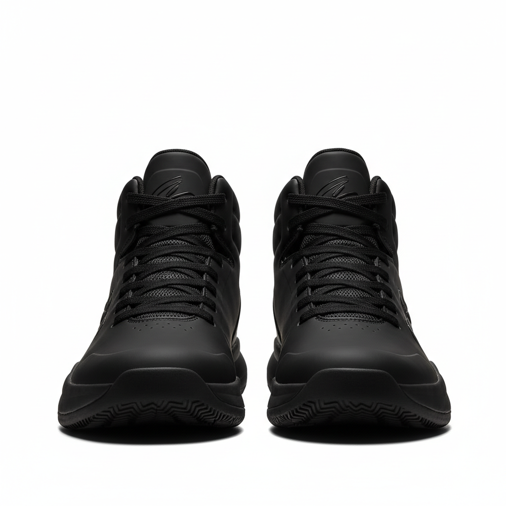 Men's high-top basketball shoes all black matte finish