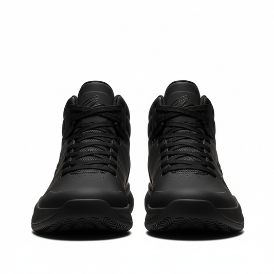Men's high-top basketball shoes all black matte finish