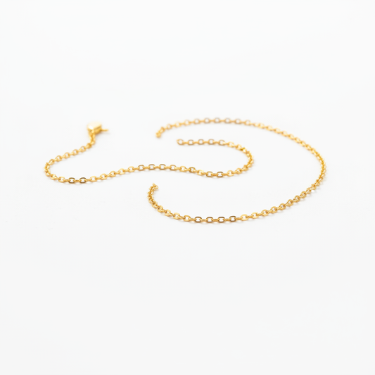Gold chain bracelet delicate thin links polished finish