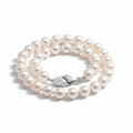 Pearl bracelet classic white freshwater pearls silver clasp