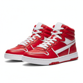 Men's high-top basketball shoes red and white colorway