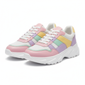 Women's pastel rainbow sneakers multicolor pink lavender mint yellow