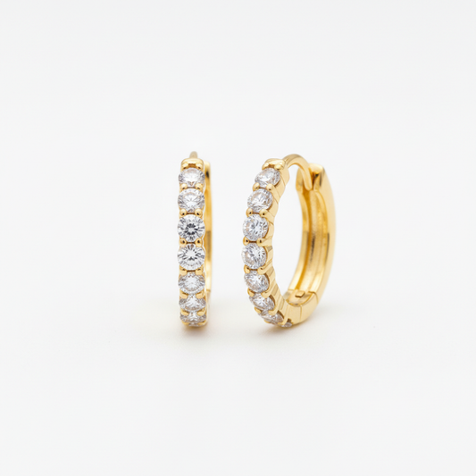 Diamond hoop earrings gold hoops with sparkling diamond accents