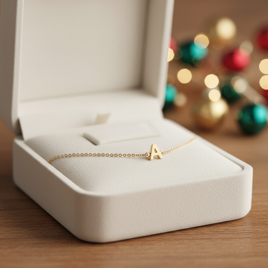 Personalized Initial Bracelet Holiday Gold